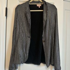 Black and Silver Holiday Metallic Women's Blazer